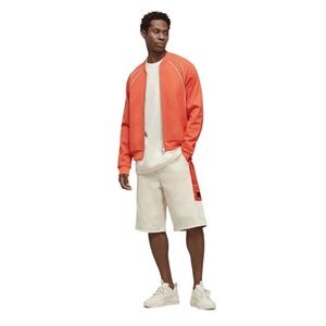 Adidas Y-3 Stretch Terry Shorts Mens Cream White Orange Size Small